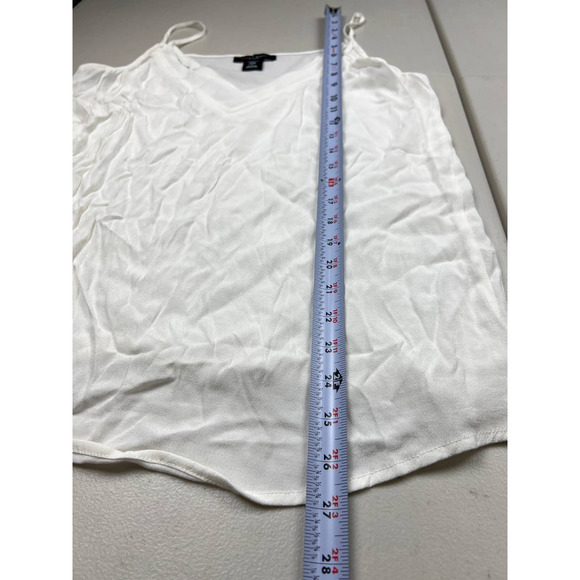 Love Cameron Women LARGE Off White Strappy V Tank Top Loose Casual Shirt Blouse - Picture 4 of 7